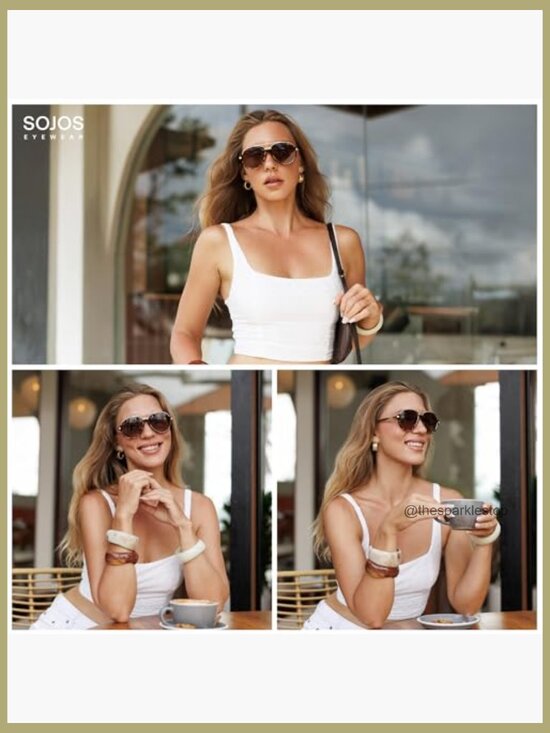 Retro Oversized Polarized Aviator Sunglasses for Women Men main image 7